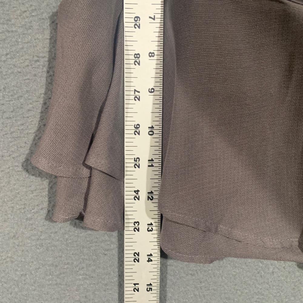 Forever 21 Womens Charcoal Gray Tiered Ruffle Crop Top Adjustable Straps Medium - Picture 5 of 7